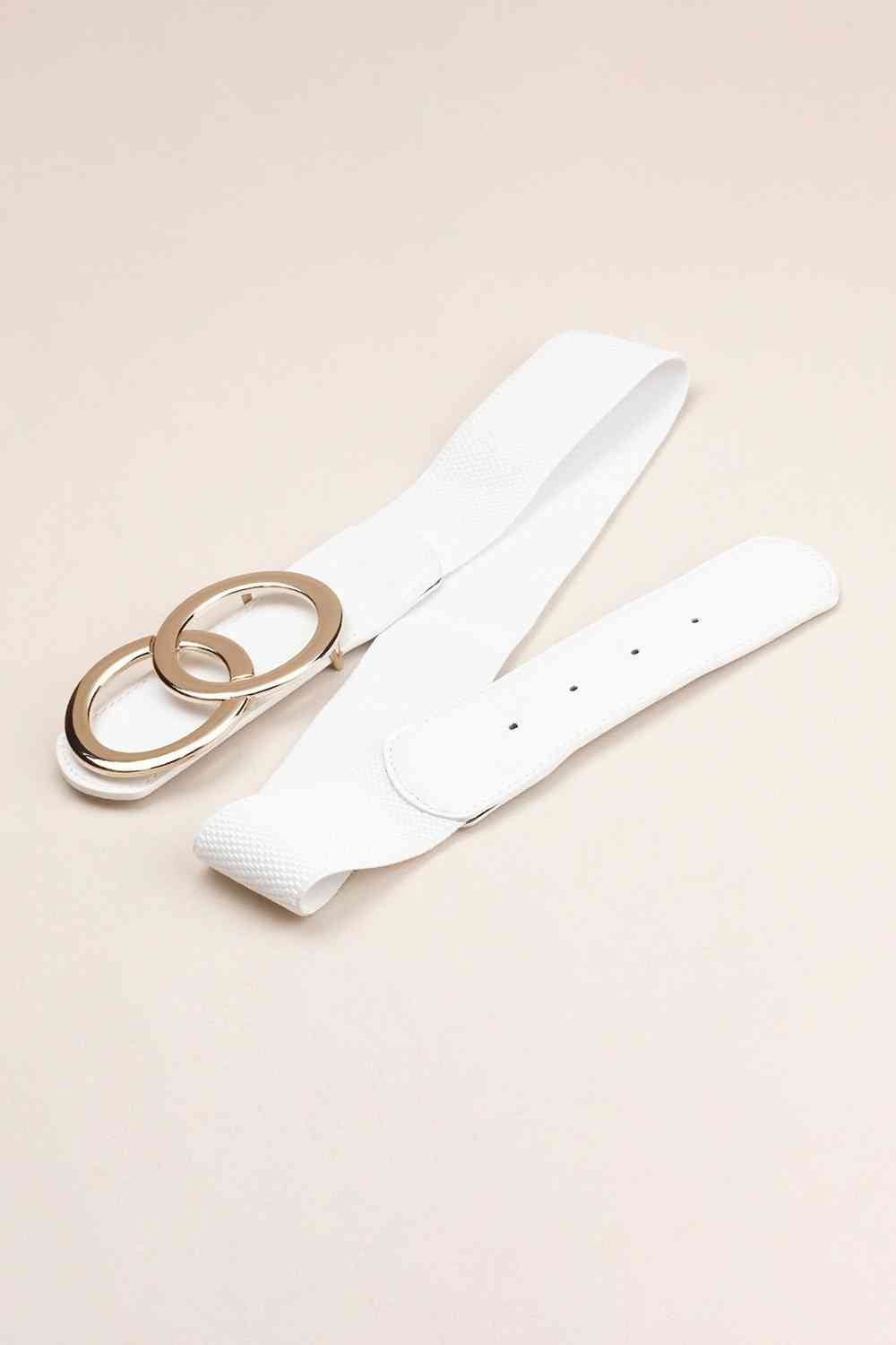 Elastic Belt with Ring Buckle - belt - White - Bella Bourget