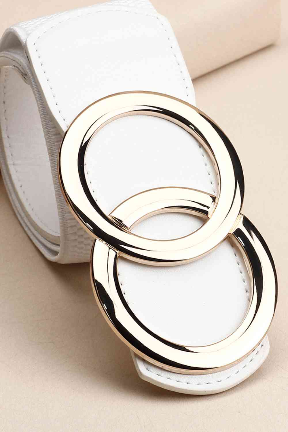 Elastic Belt with Ring Buckle - belt - White - Bella Bourget