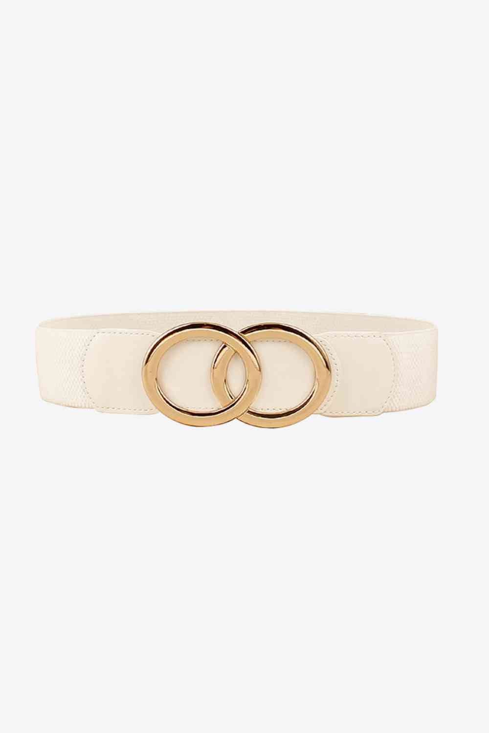 Elastic Belt with Ring Buckle - belt - White - Bella Bourget