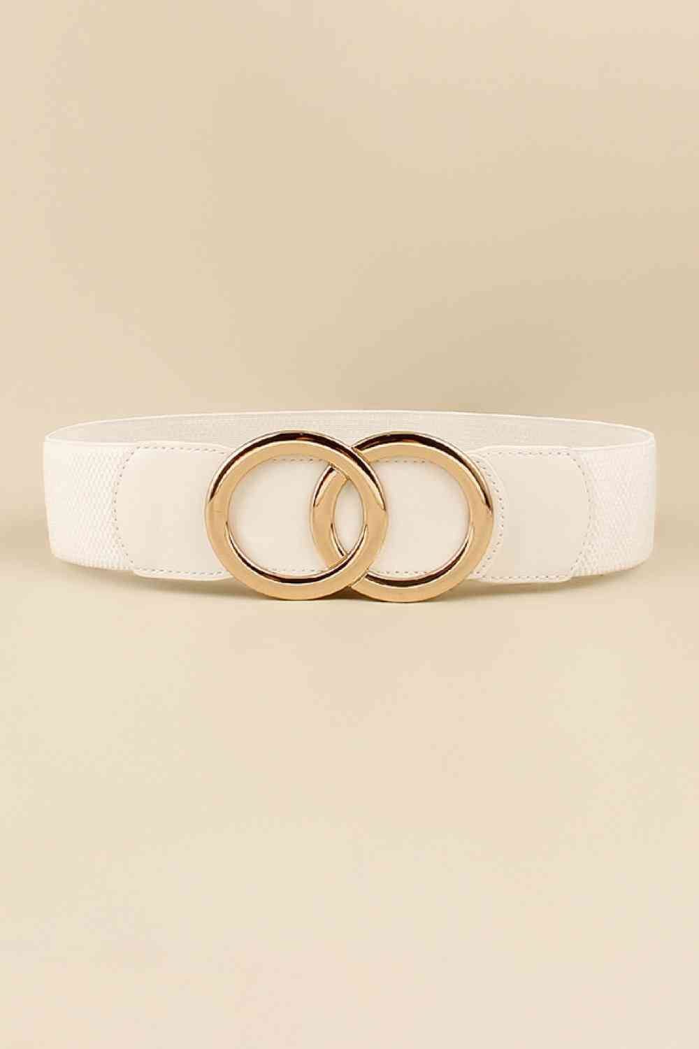 Elastic Belt with Ring Buckle - belt - White - Bella Bourget