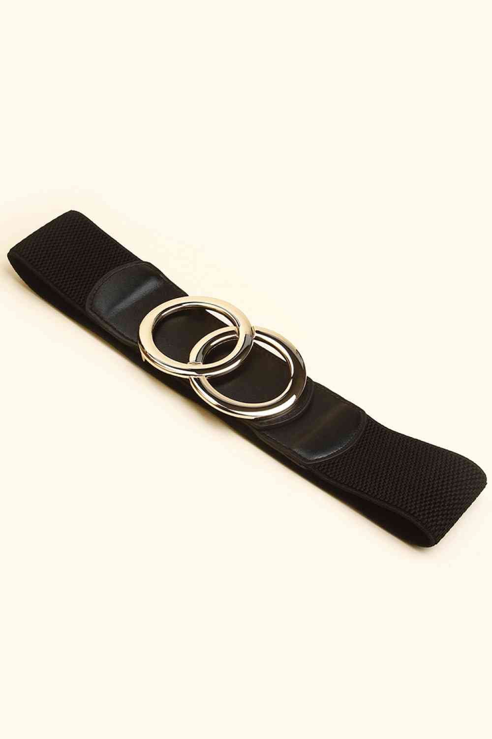 Elastic Belt with Ring Buckle - belt - Black - Bella Bourget