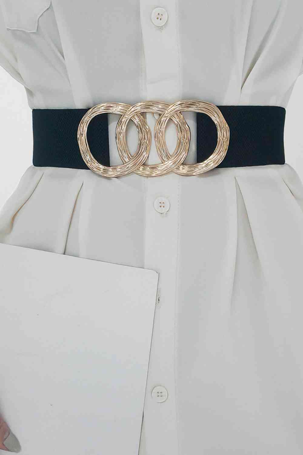 Elastic Wide Belt - belt - Black - Bella Bourget