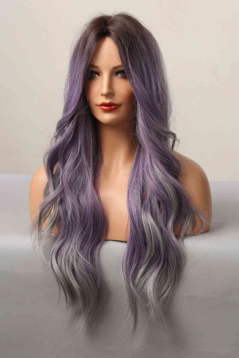 Elegant Wave Full Machine Synthetic Wigs in Purple 26'' - synthetic hair - Purple/Gray - Bella Bourget