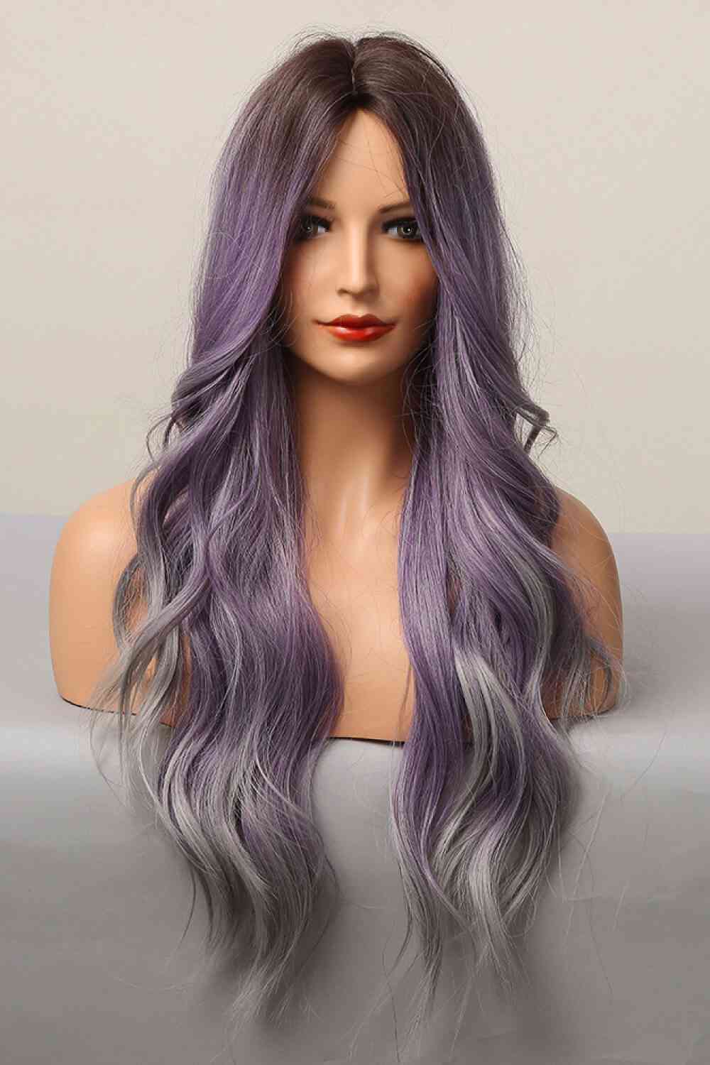 Elegant Wave Full Machine Synthetic Wigs in Purple 26'' - synthetic hair - Purple/Gray - Bella Bourget