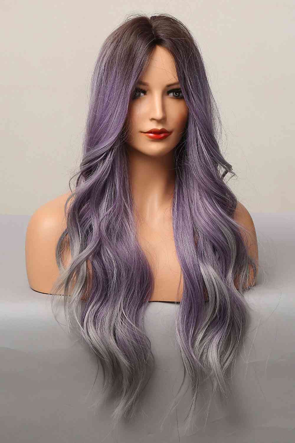 Elegant Wave Full Machine Synthetic Wigs in Purple 26'' - synthetic hair - Purple/Gray - Bella Bourget