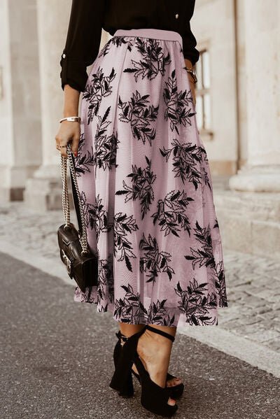 Embroidered High Waist Maxi Skirt - Skirt - Lavender - Bella Bourget