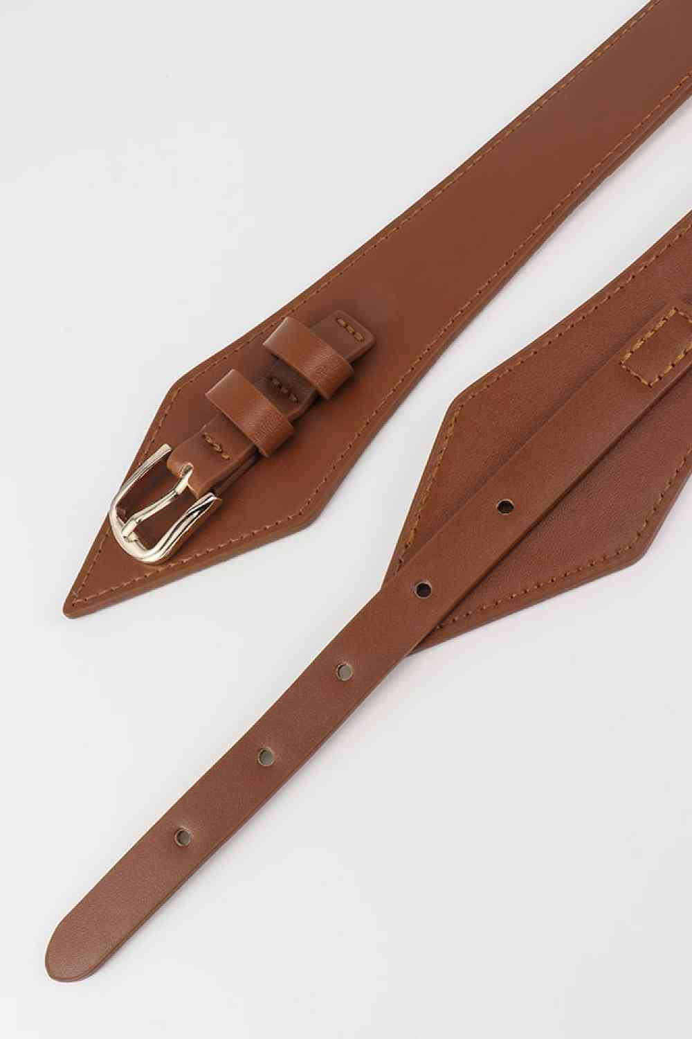 Fashion Geometric Elastic Belt - belt - Chestnut - Bella Bourget