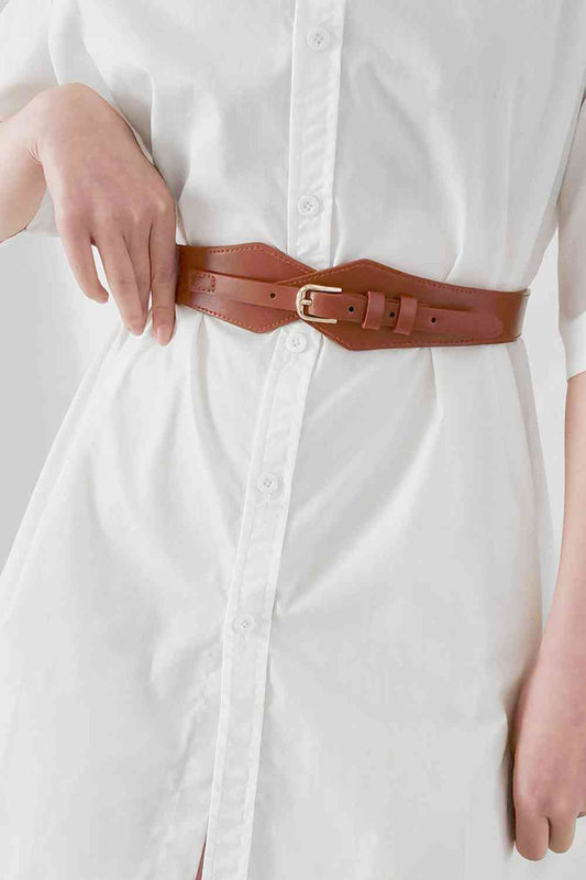 Fashion Geometric Elastic Belt - belt - Chestnut - Bella Bourget