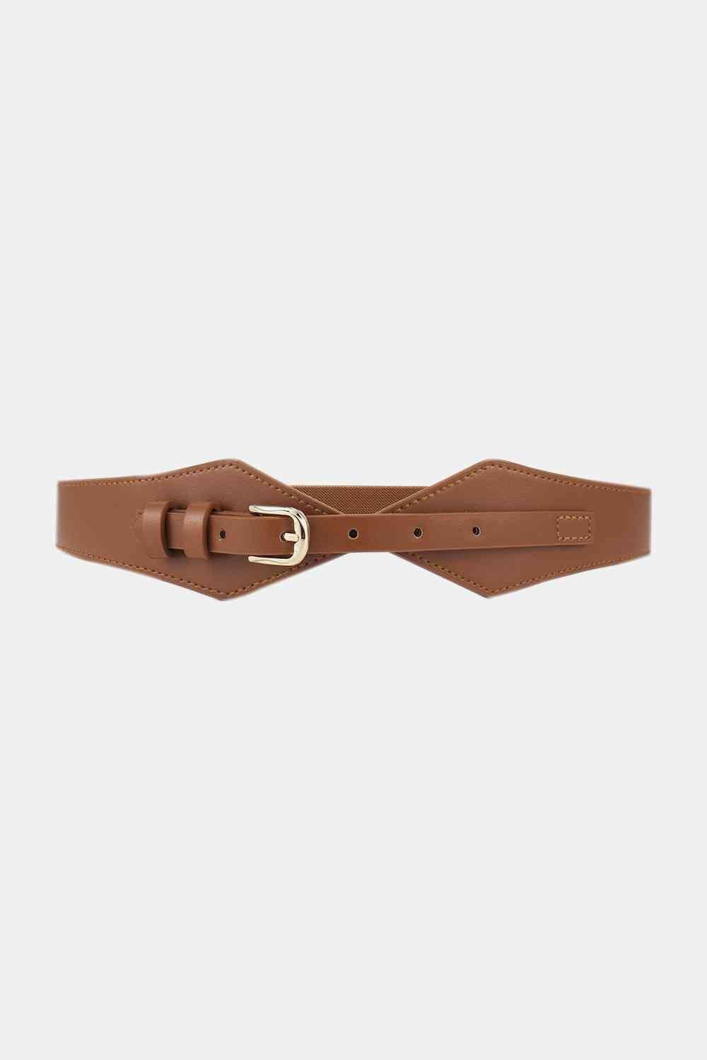 Fashion Geometric Elastic Belt - belt - Chestnut - Bella Bourget