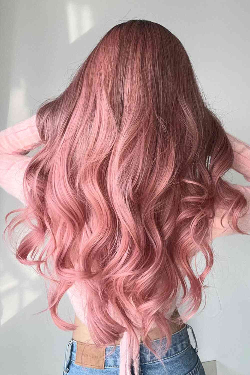 Fashion Wave Synthetic Long Wigs in Pink 26'' - synthetic hair - Black/Rose Pink - Bella Bourget