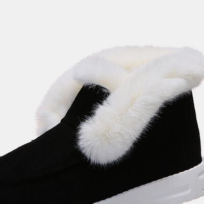 Faux Fur Lined Suede Snow Boots - shoes - Black - Bella Bourget