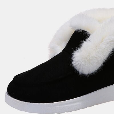 Faux Fur Lined Suede Snow Boots - shoes - Black - Bella Bourget