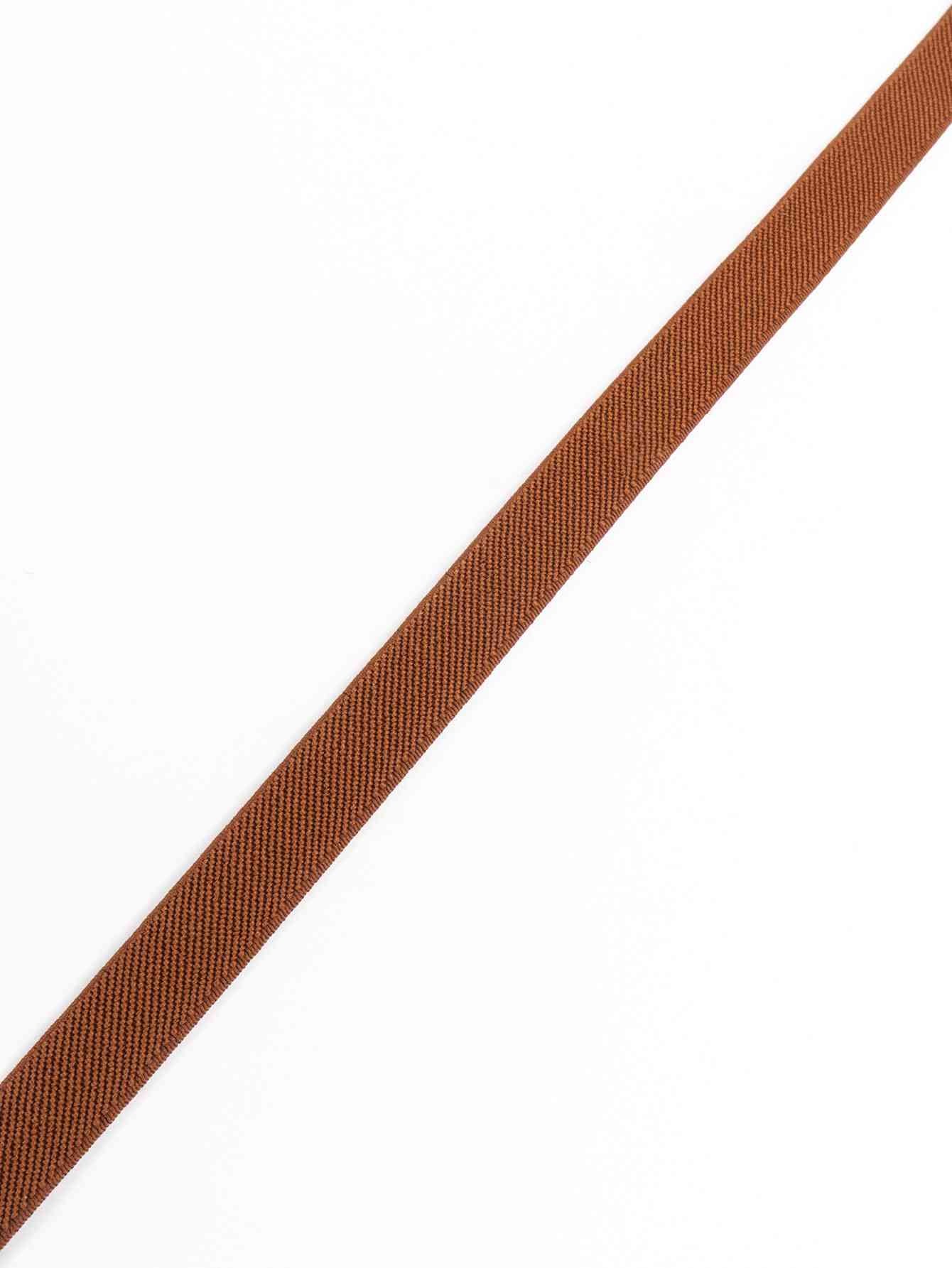 Faux Leather and Elastic Skinny Belt - belt - Caramel - Bella Bourget