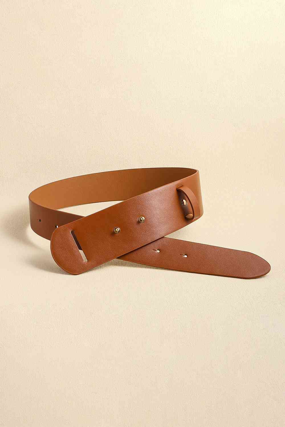 Faux Leather Belt - belt - Caramel - Bella Bourget