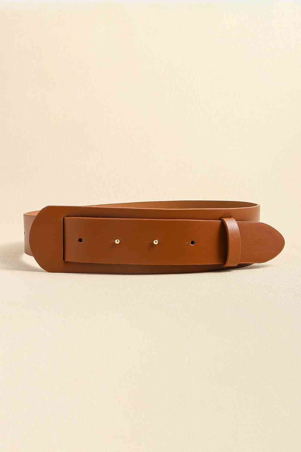 Faux Leather Belt - belt - Caramel - Bella Bourget