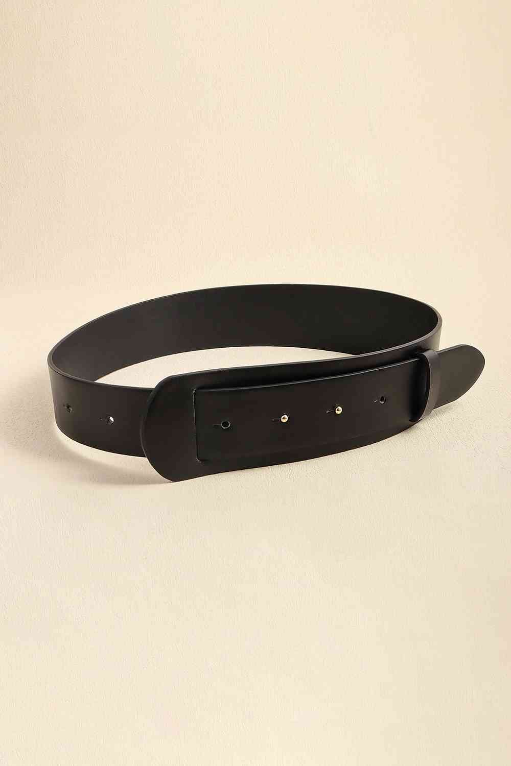 Faux Leather Belt - belt - Black - Bella Bourget