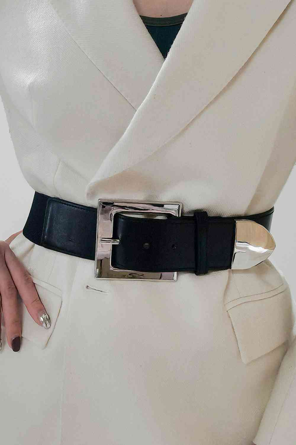 Faux Leather Belt - belt - Black - Bella Bourget