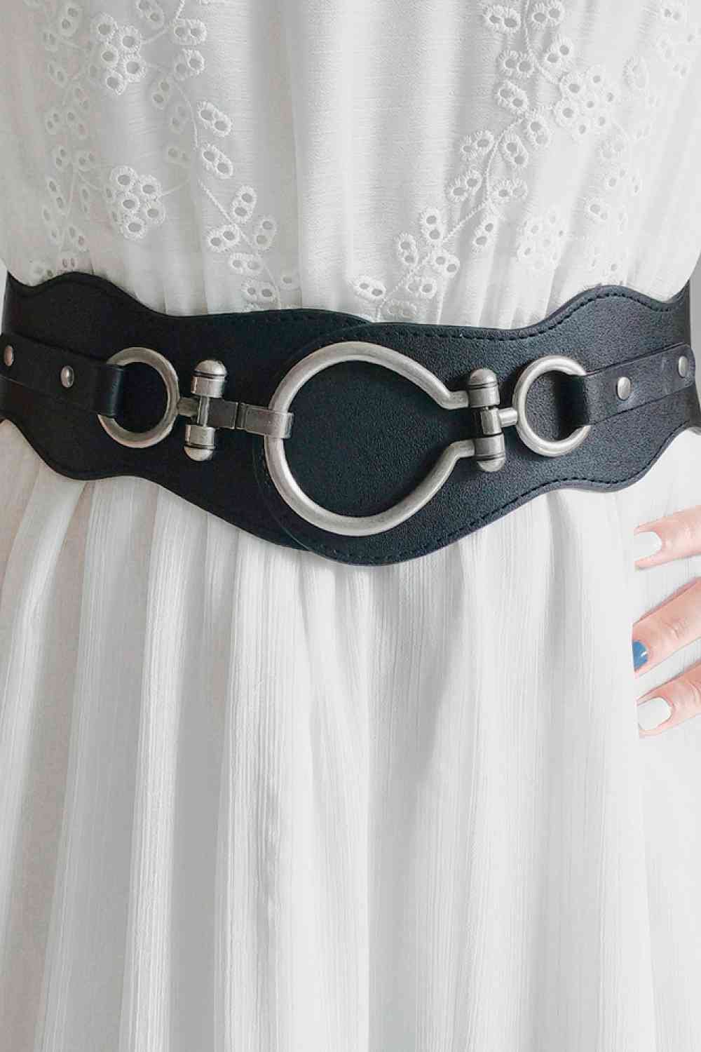 Faux Leather Belt - belt - Black - Bella Bourget