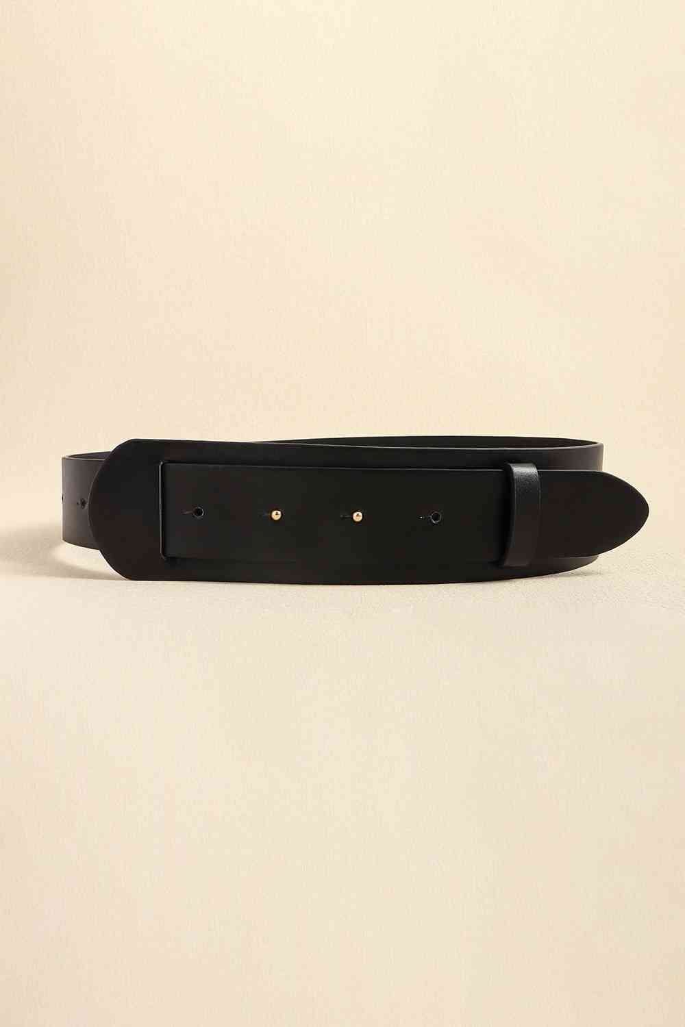 Faux Leather Belt - belt - Black - Bella Bourget