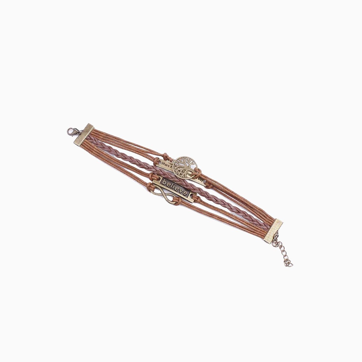 Faux Leather Rope Bracelet - Bracelets - Chestnut - Bella Bourget