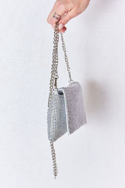 Forever Link Rhinestone Crossbody Bag - bag - SILVER - Bella Bourget