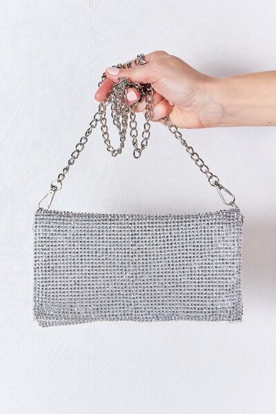 Forever Link Rhinestone Crossbody Bag - bag - SILVER - Bella Bourget