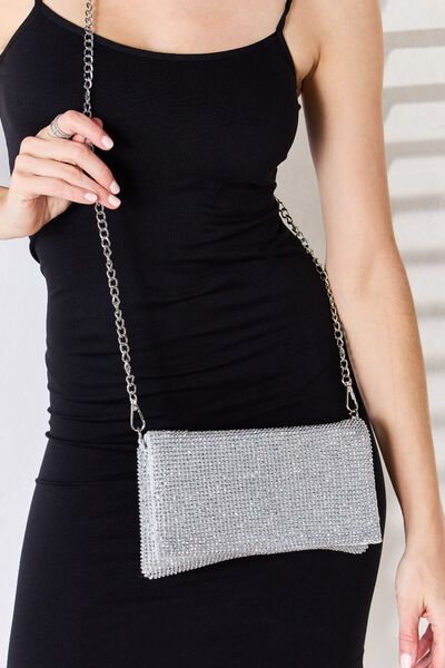 Forever Link Rhinestone Crossbody Bag - bag - SILVER - Bella Bourget