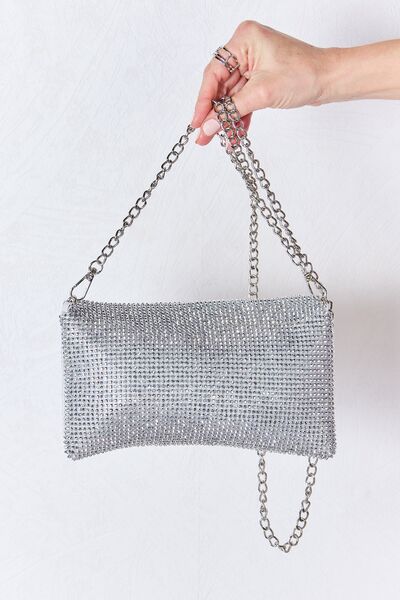 Forever Link Rhinestone Crossbody Bag - bag - SILVER - Bella Bourget