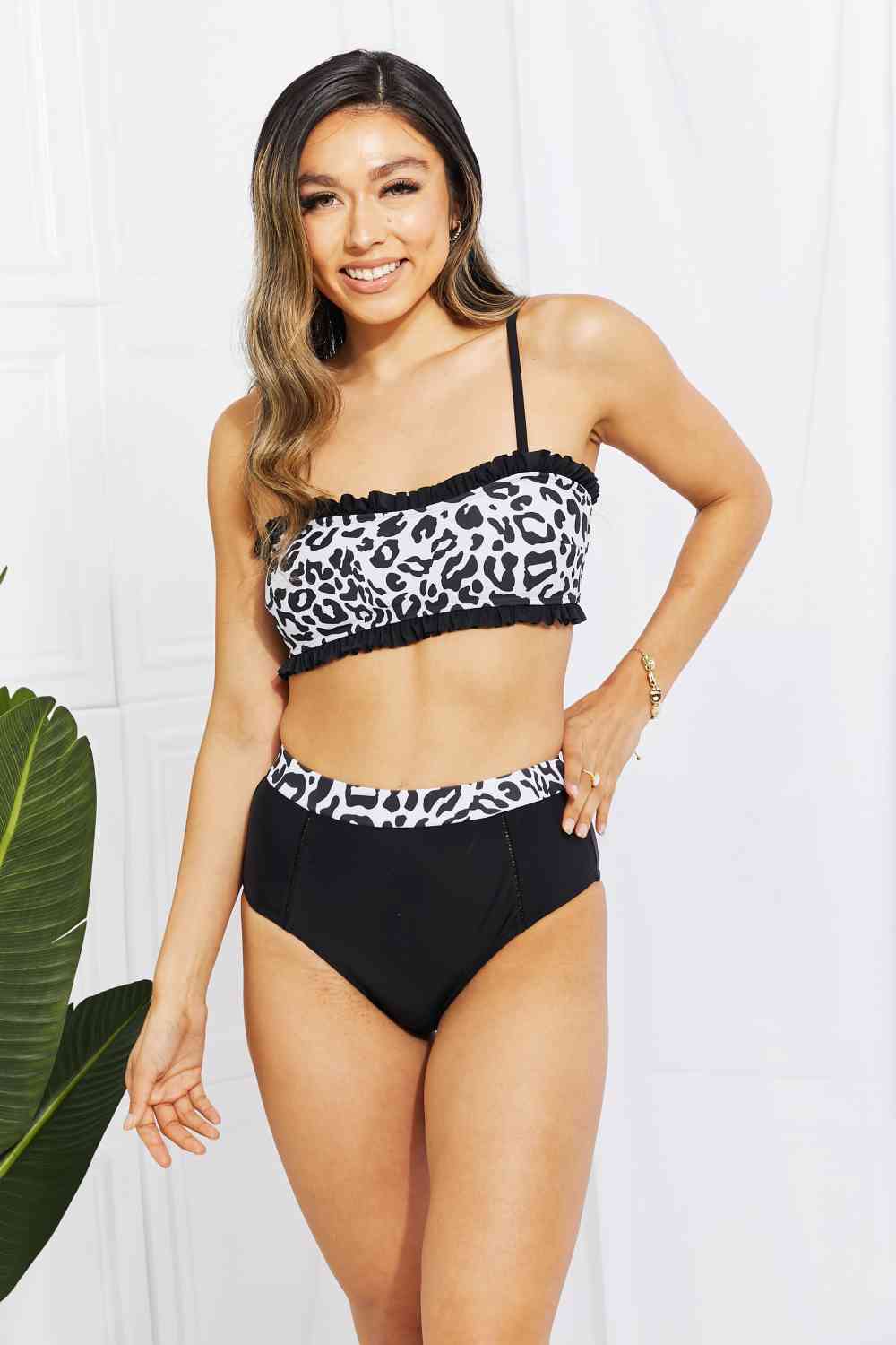 Frilled Leopard Bikini Set - Two - Piece Bathing Suit - Leopard - Bella Bourget