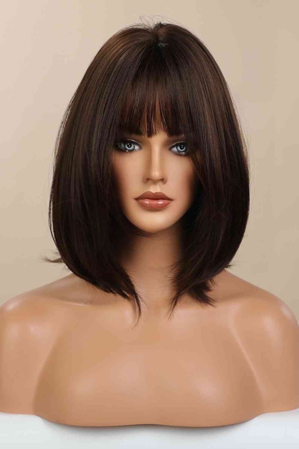 Full - Machine Bobo Synthetic Wigs 9'' - synthetic hair - Black/Brown - Bella Bourget