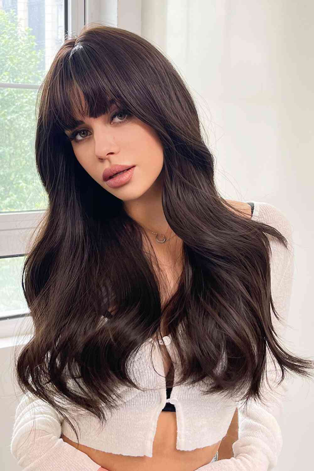 Full Machine Long Wave Synthetic Wigs 24'' - synthetic hair - Black - Bella Bourget