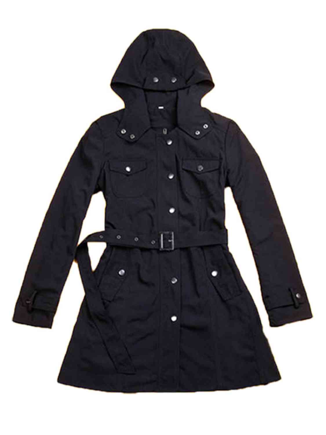 Full Size Hooded Jacket with Detachable Liner (Three - Way Wear) - Full - Size Jackets - Black - Bella Bourget