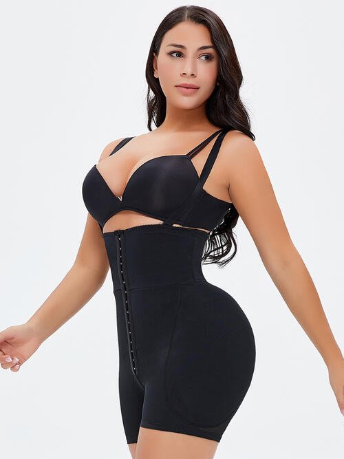 Full Size Hook - and - Eye Under - Bust Shaping Bodysuit - Bodysuit - Black - Bella Bourget