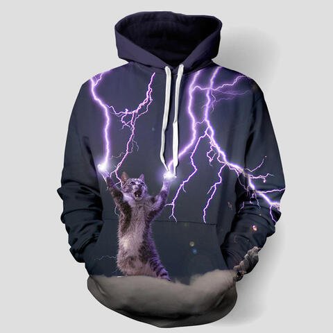 Full Size Printed Drawstring Hoodie with Pockets - Full Size Hoodie - Dusty Purple - Bella Bourget