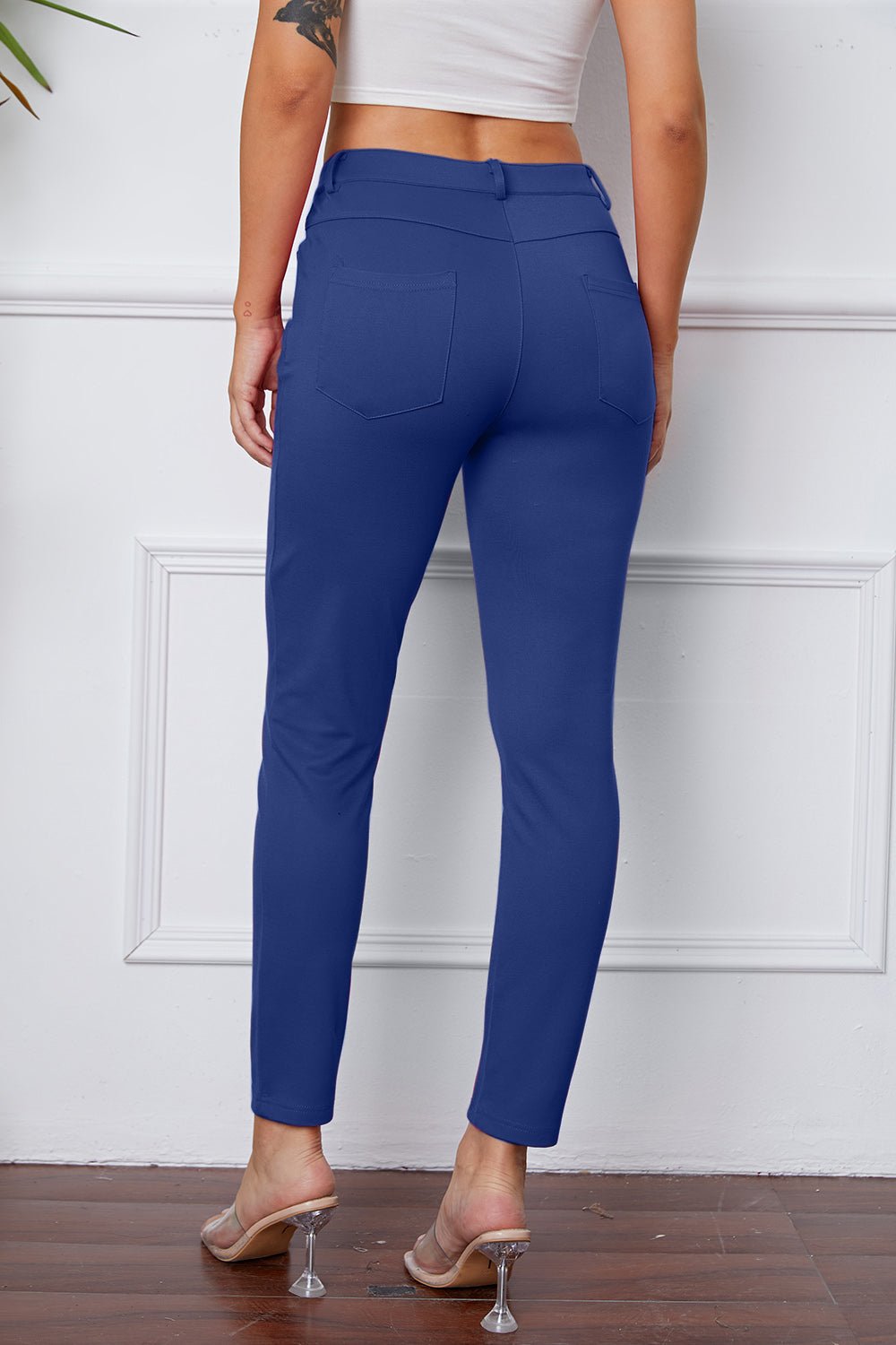 Full Size Slim Fit Pants by Basic Bae - Pants - Royal Blue - Bella Bourget