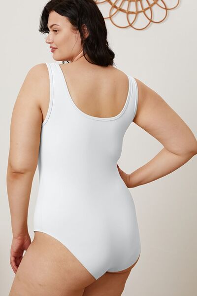 Full Size Square Neck Sleeveless Bodysuit - Bodysuit - White - Bella Bourget