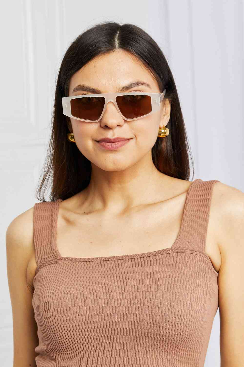 Geometric TAC Polarization Lens Sunglasses - sunglasses - Caramel - Bella Bourget