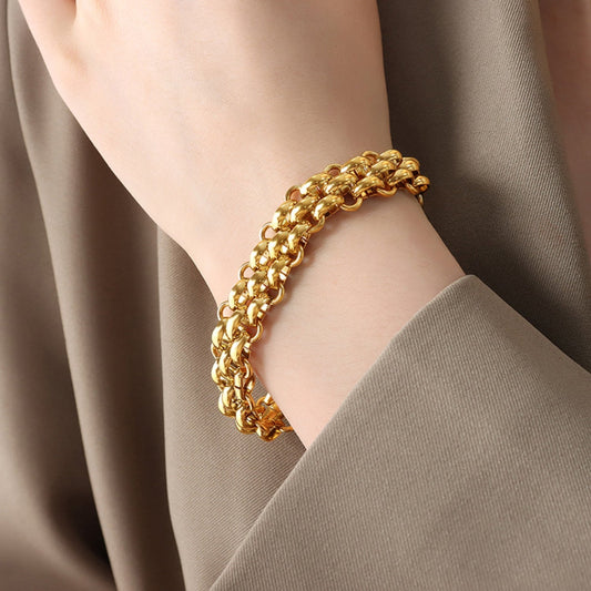 Gold - Plated or Silver Toggle Clasp Bracelet - Bracelets - Gold - Bella Bourget