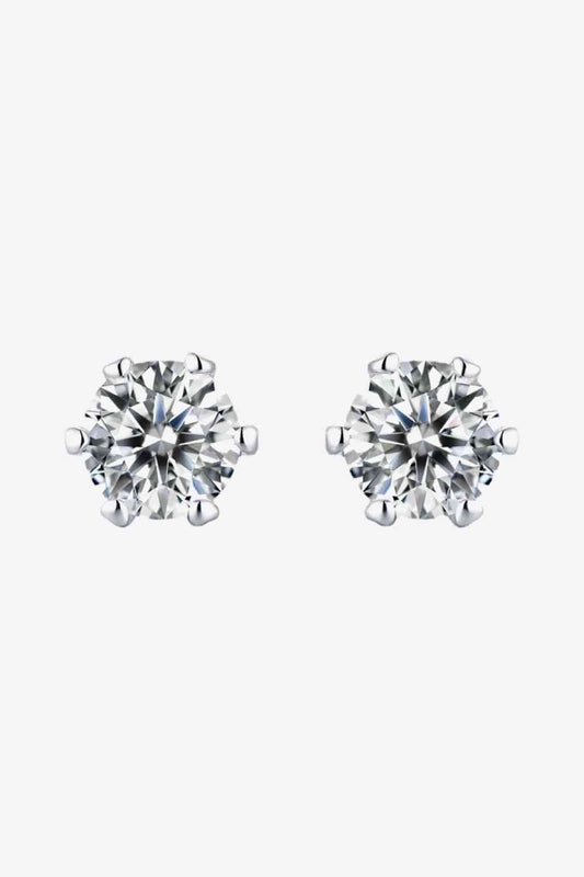 Good Days Ahead Moissanite Stud Earrings - Earrings - Silver - Bella Bourget