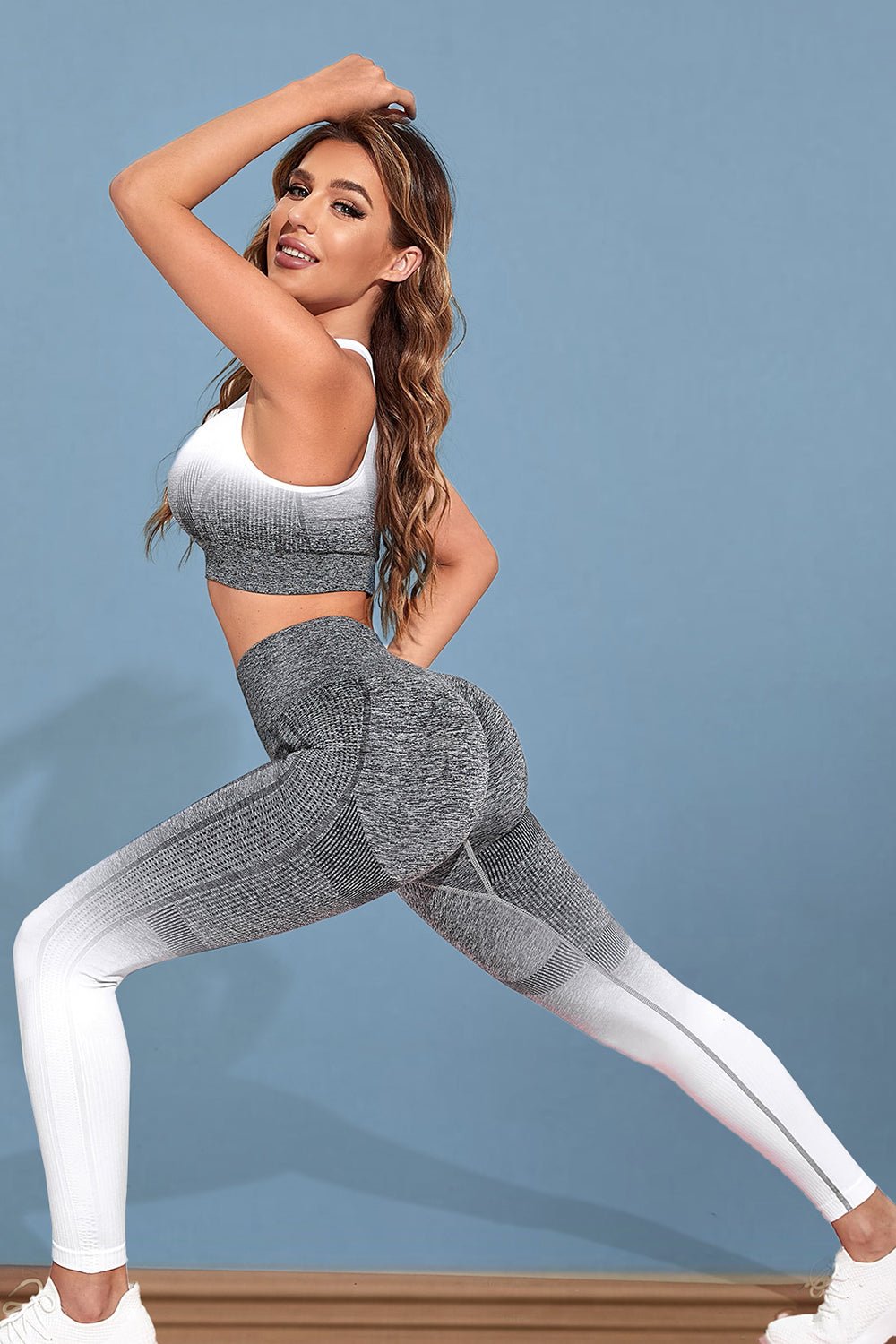 Gradient Sports Tank and Leggings Set - Active Set - Heather Gray - Bella Bourget