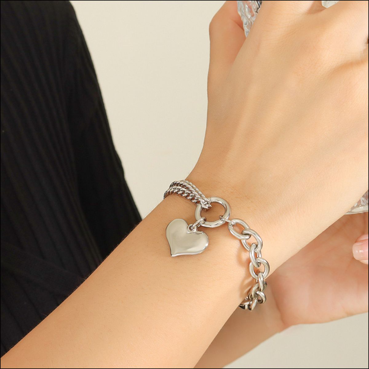 Half Chunky Chain Bracelet - Bracelets - Silver - Bella Bourget