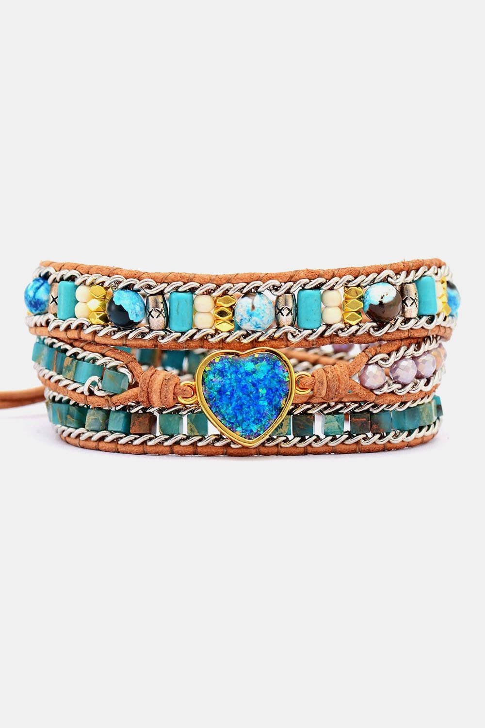 Heart Layered Bracelet - Bracelets - Turquoise - Bella Bourget