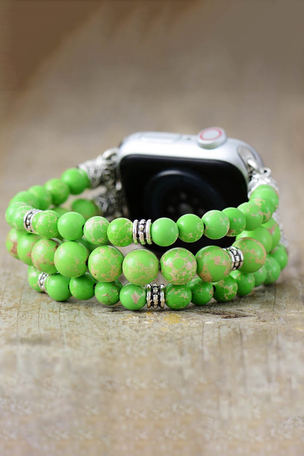 Imperial Beaded Watchband Bracelet - Bracelets - Mid Green - Bella Bourget