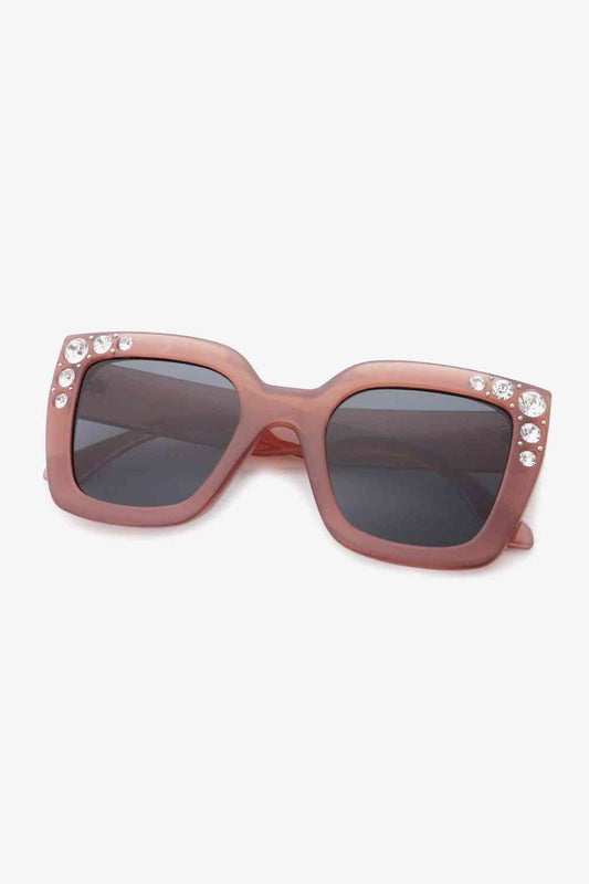 Inlaid Rhinestone Sunglasses - sunglasses - Wine - Bella Bourget