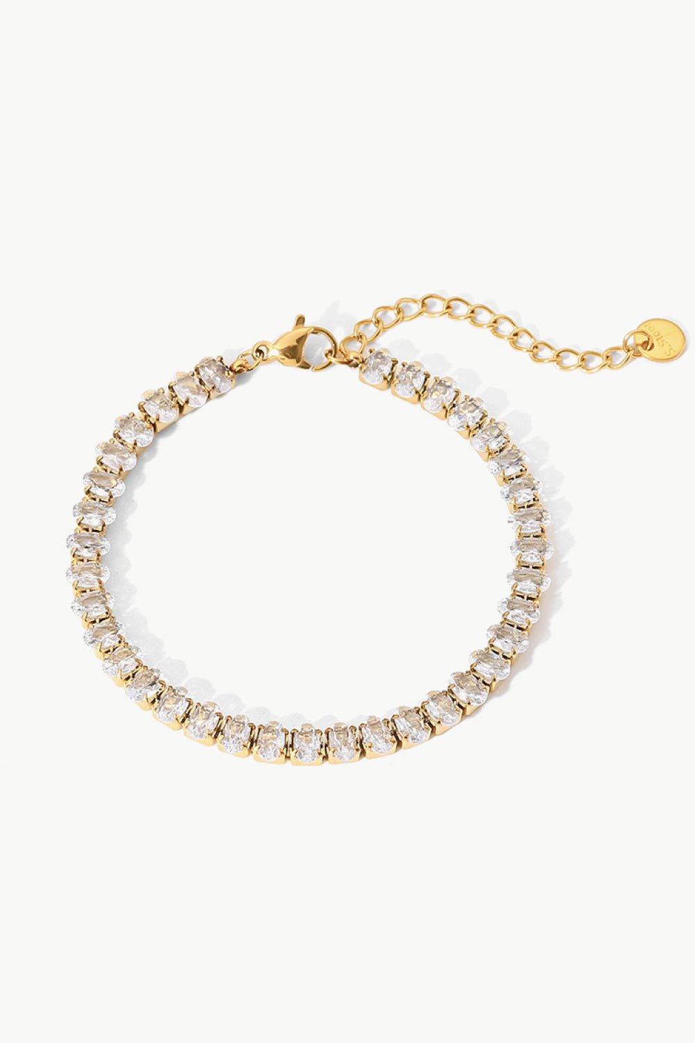 Inlaid Zircon 18K Gold Plated Bracelet - Bracelets - Gold - Bella Bourget