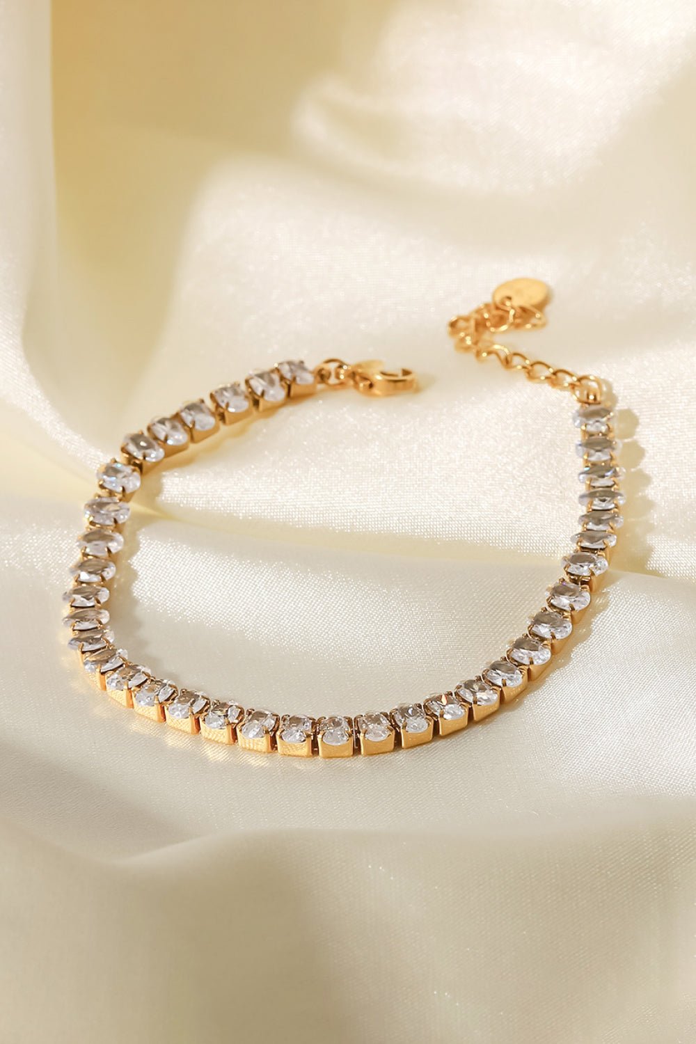 Inlaid Zircon 18K Gold Plated Bracelet - Bracelets - Gold - Bella Bourget