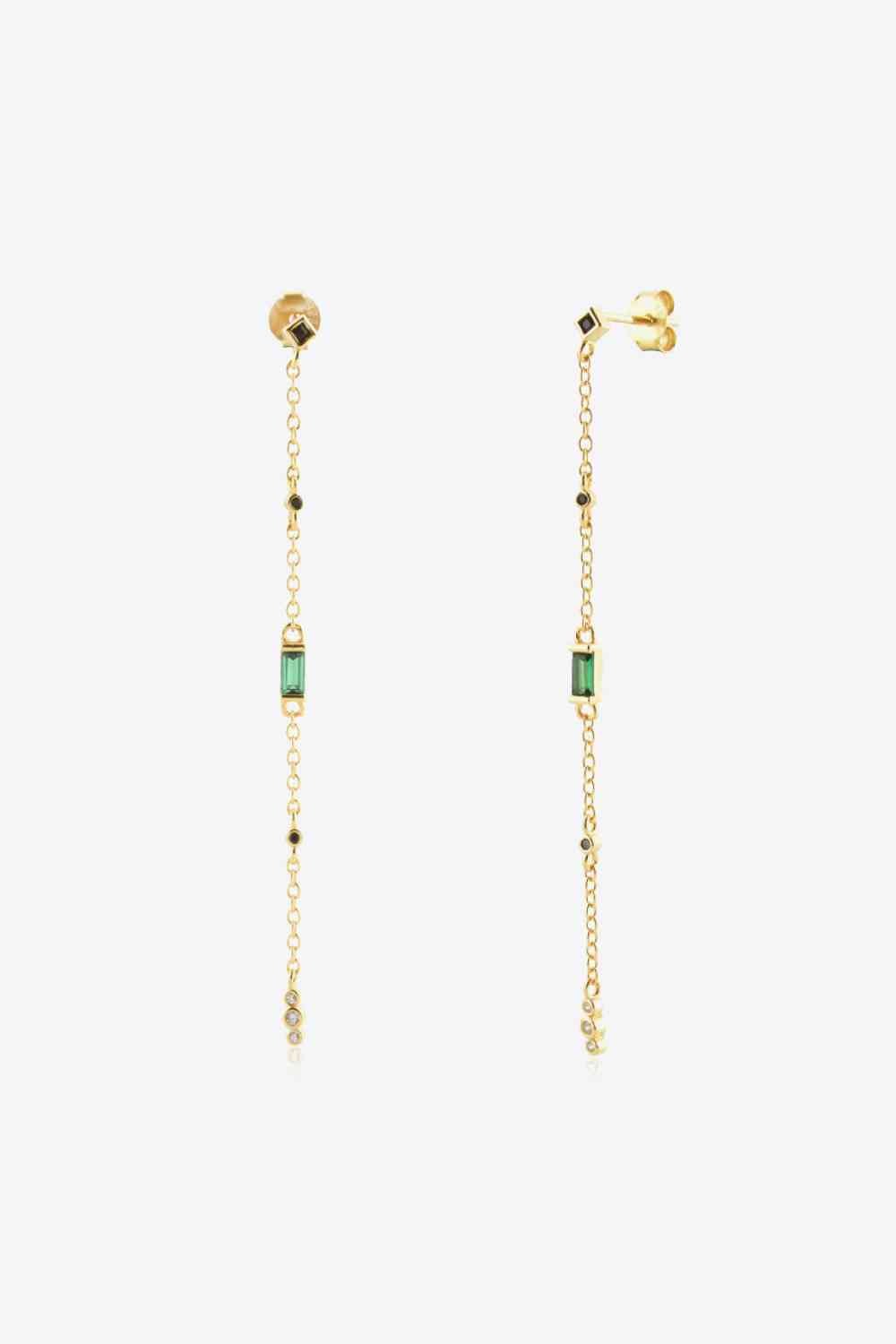 Inlaid Zircon 18K Gold - Plated Earrings - Earrings - Gold - Bella Bourget