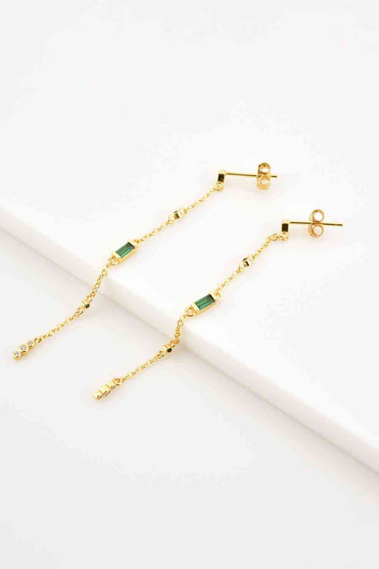 Inlaid Zircon 18K Gold - Plated Earrings - Earrings - Gold - Bella Bourget