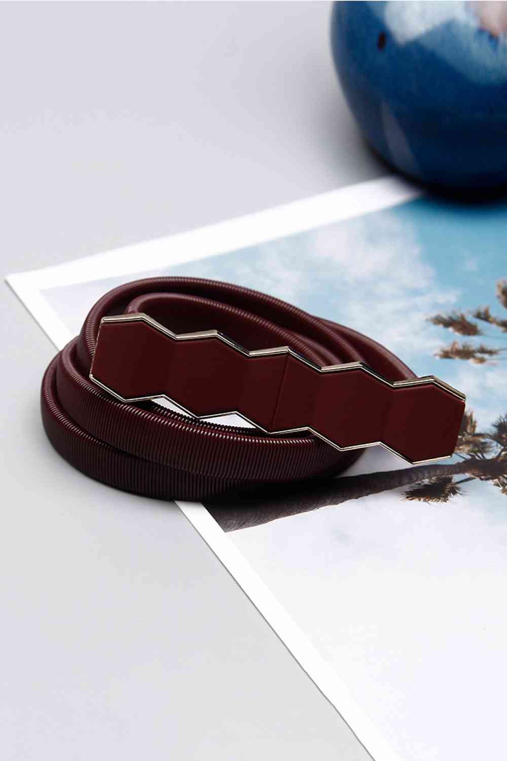 Iron Skinny Belt - belt - Wine - Bella Bourget