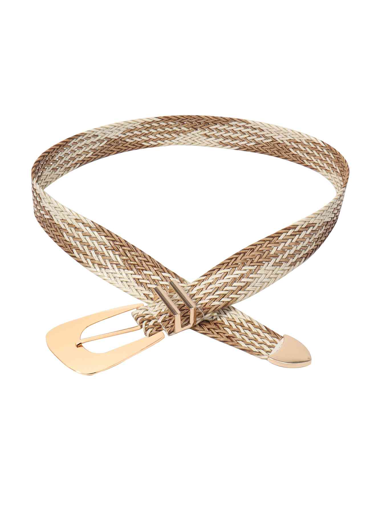 Irregular Buckle Braid Belt - belt - Camel - Bella Bourget